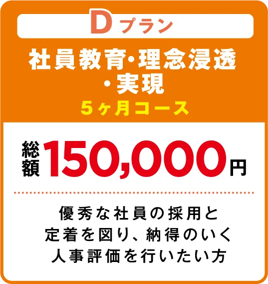 社員教育・理念浸透・実現 優秀な社員の採用と定着を図り、納得のいく人事評価を行いたい方